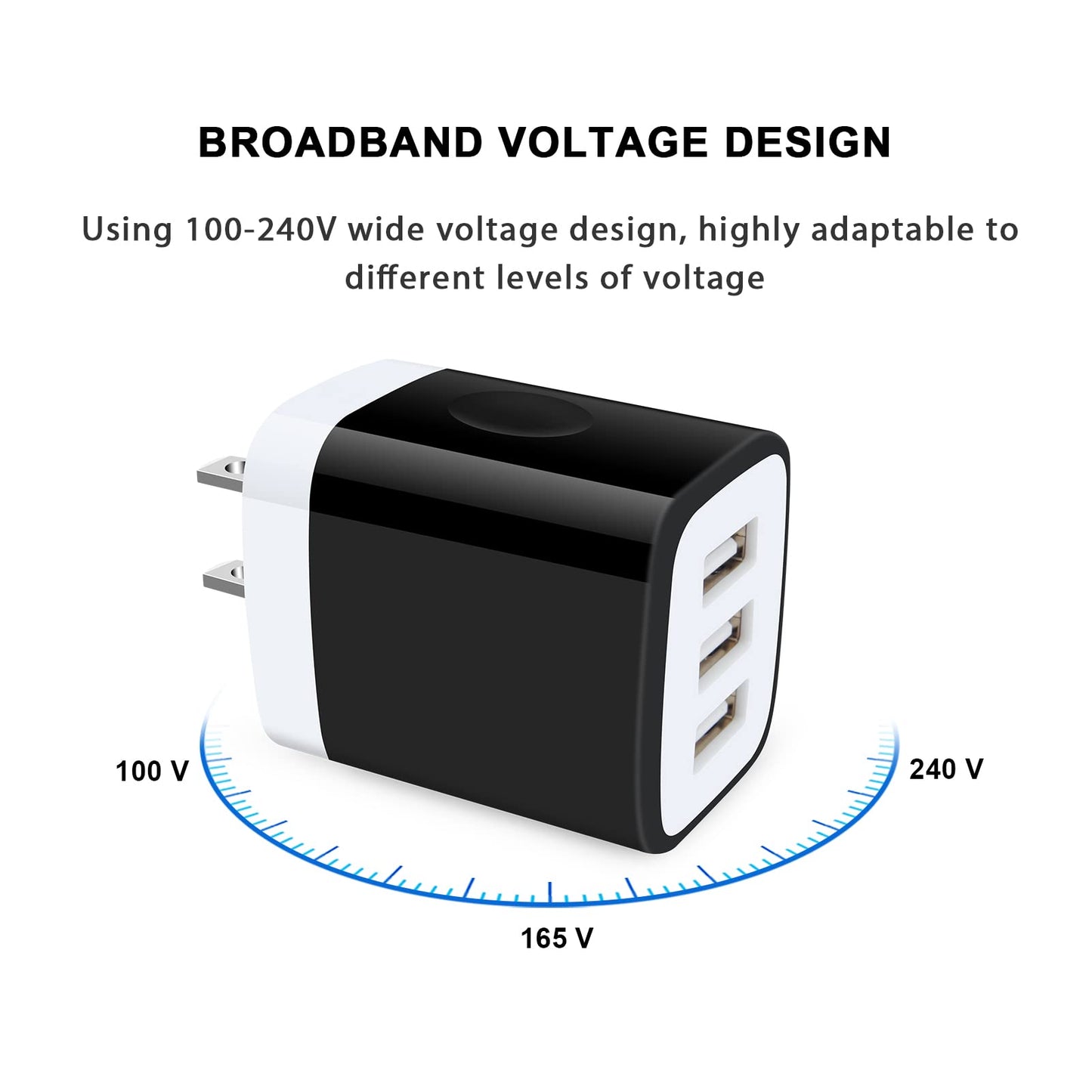 USB Wall Charger, 18W 3Amp Fast Cube Charger Block - Compatible iPhone 15/14/13/12/11/Xs/XR/X/8/7/6, Samsung A14 A13 A53 S23 S22 S21 S10 S9 S8