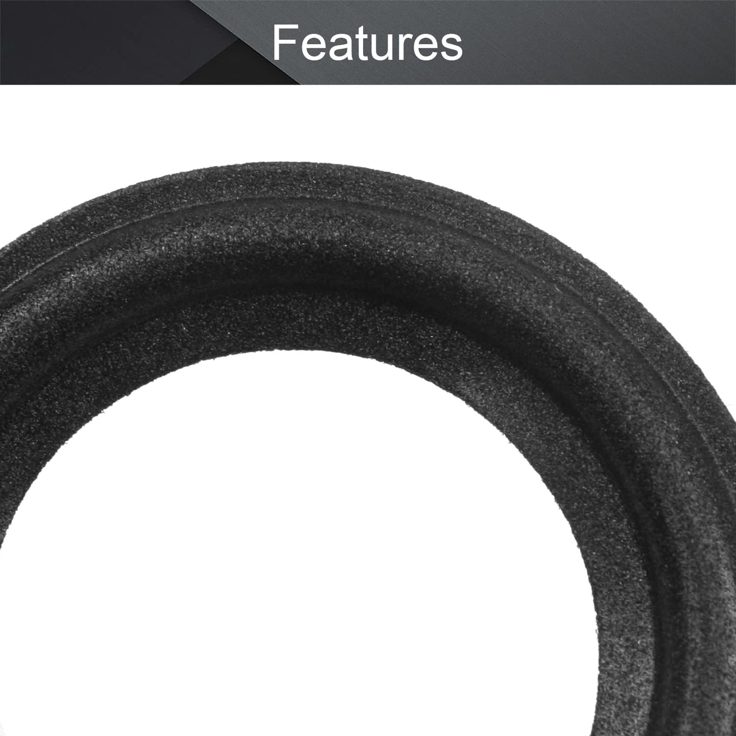 Fielect 4Pcs 2.5inch/63mm Foam Speaker Edge Surround Rings Replacement Kit for Speaker Repair or DIY Black
