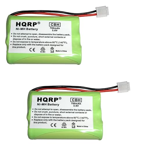 HQRP 2-Pack Phone Battery Compatible with General Electric GE 5-2459 52459 Thomson 2-2522 5-2548 52548 27831 Replacement Cordless Telephone