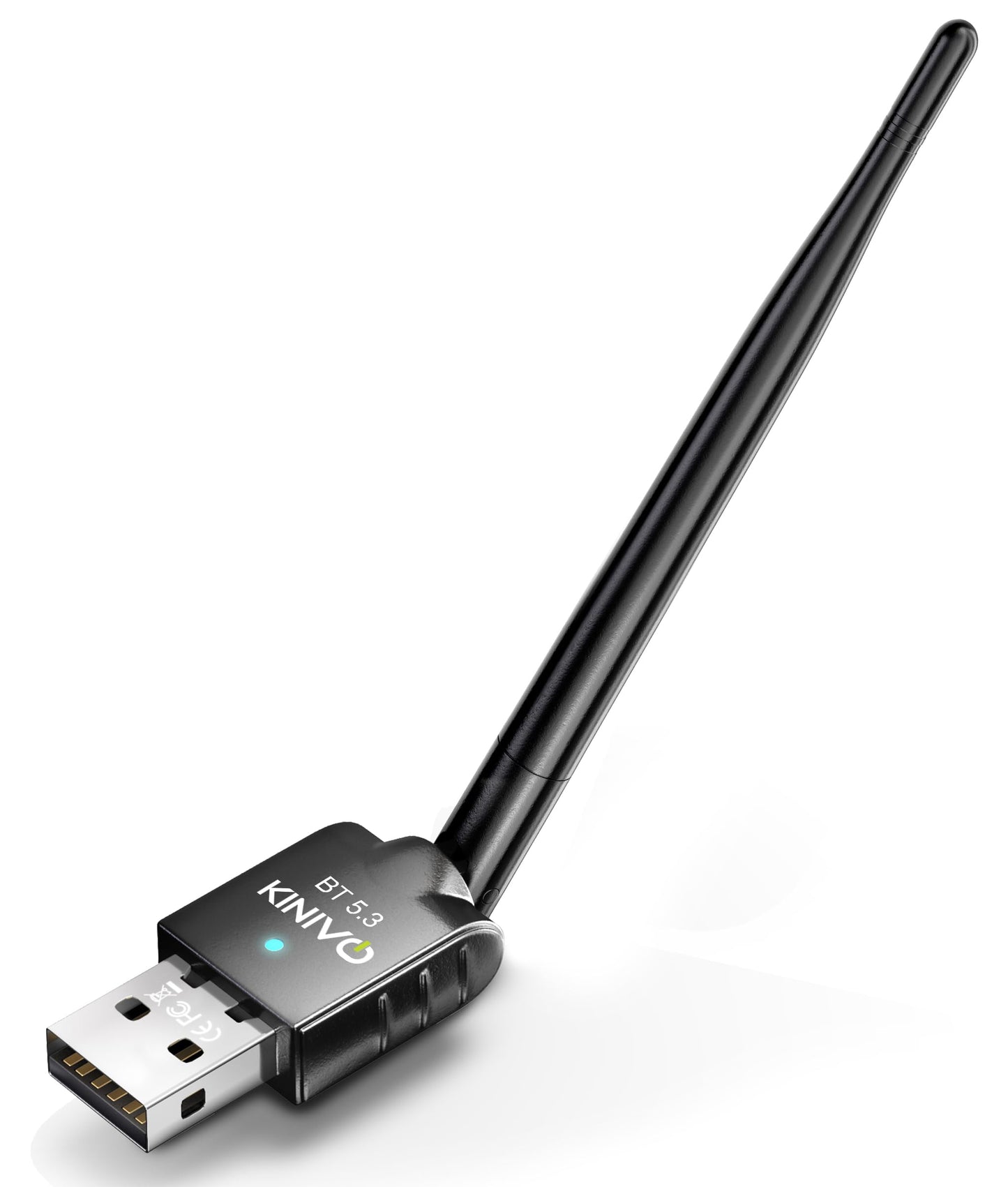 Kinivo USB Bluetooth Adapter for PC (BT 5.3, Long Range Wireless Receiver, USB Dongle for Windows 11/10/8.1) - Compatible with Laptops, Headsets