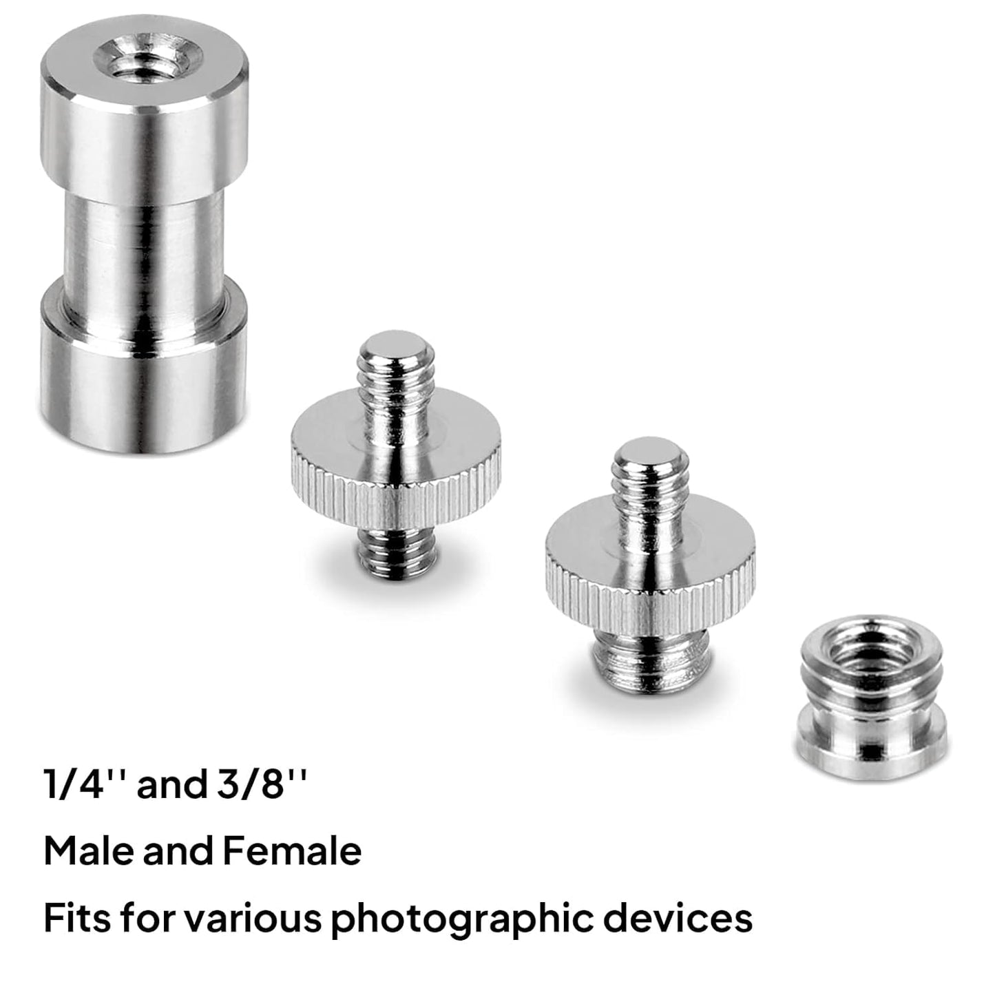 Standard Metal Male Convertor Threaded Screw Adapter Spigot Stud for Studio Light Stand, Hotshoe/Coldshoe Adapter, Ball Head, Wireless Flash Receiver