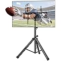 Vanteek Portable Tripod TV Stand for 32-75 inch TVs, Heavy Duty Outdoor Height Adjustable Floor TV Stand with 15° Tilt for Flat/Curved Screens, Holds