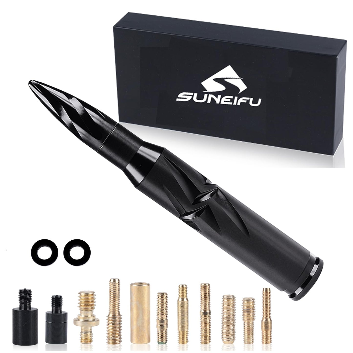 SUNEIFU Car Antenna, Short Stubby Bullet Style Mast Replacement, Premium Signal Reception Waterproof Car Stereo Aerial Compatible with Ford, Dodge