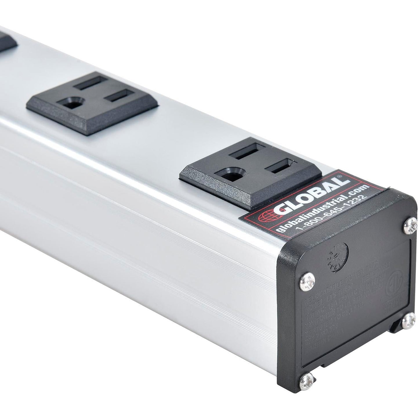 Global Industrial 19" 7 Outlet Aluminum Power Strip with 6-ft Cord ETL/cETL