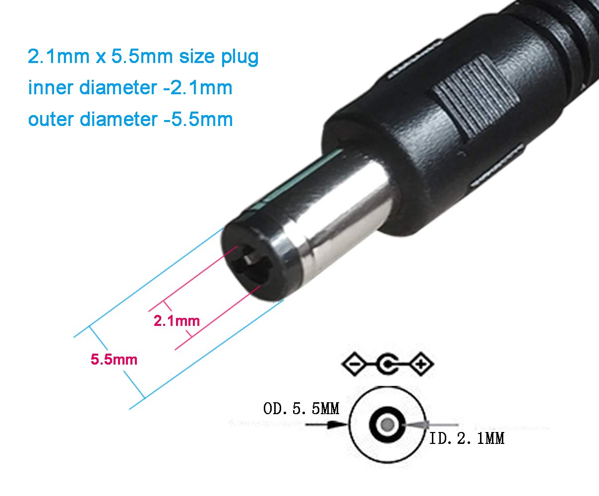 2 Pack DC Power 1 Female to 2 Male 5.5mm x 2.1mm DC Power Supply Splitter Cord for Surveillance Camera Cable Barrel Plug,Y Splitter Adapter Wire,2 Way