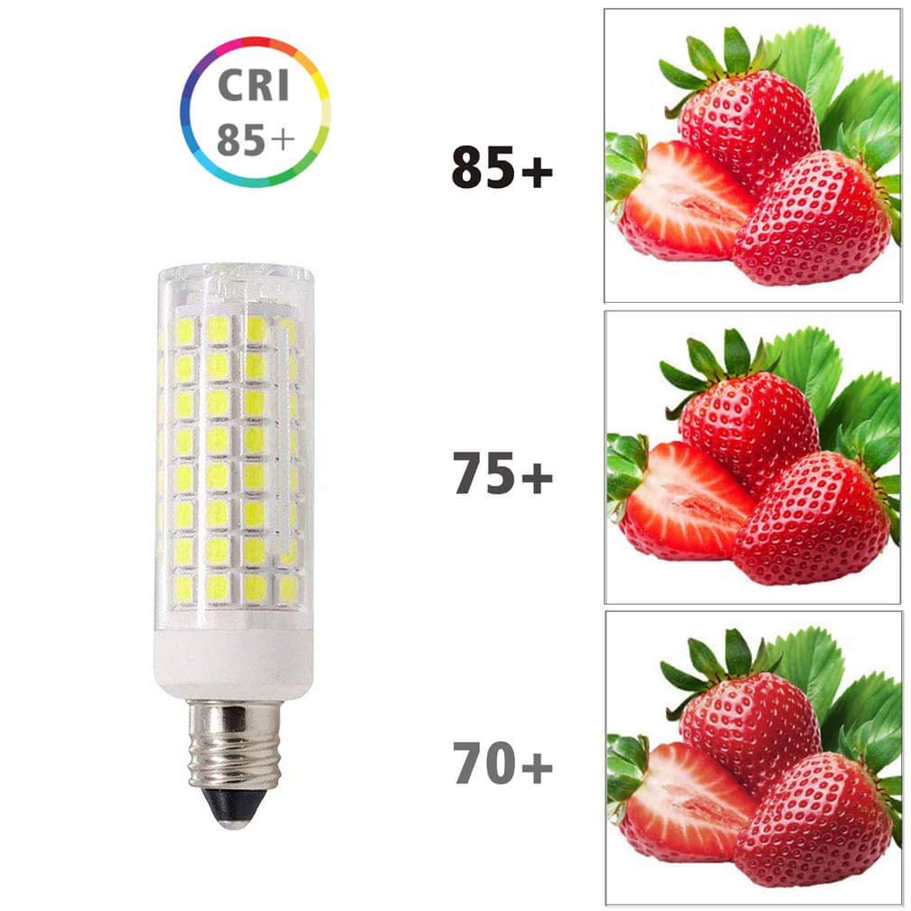 Lxcom Lighting Dimmable E11 LED Corn Bulb 10W Mini Ceramic Candelabra Bulbs (6 Pack)- 102 LEDs 2835 SMD 100W Equivalent Daylight White 6500K T3/T4