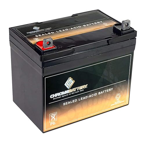CB CHROMEBATTERY 12V 35AH T3 Maintenance-Free Battery for Lawn Mowers, Snow Blowers, Solar Energy, UPS Systems, and More - Nut and Bolt (T3) Terminal