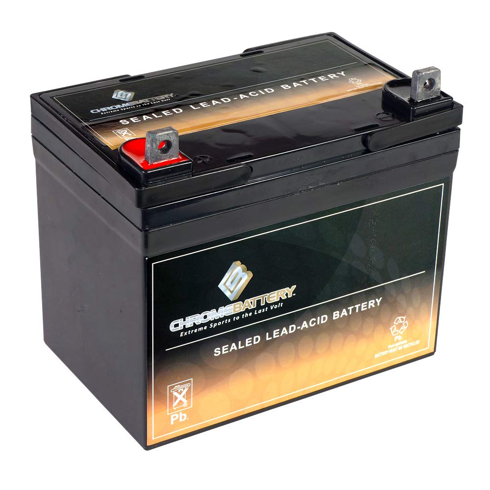 CB CHROMEBATTERY 12V 35AH T3 Maintenance-Free Battery for Lawn Mowers, Snow Blowers, Solar Energy, UPS Systems, and More - Nut and Bolt (T3) Terminal