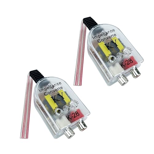 CCeCCe 2 Pack Car Audio High to Low Converter K-28 RCA Line Level Impedance Converters Wire Gauge Output Signal Adapter for Car Stereo Head Unit…