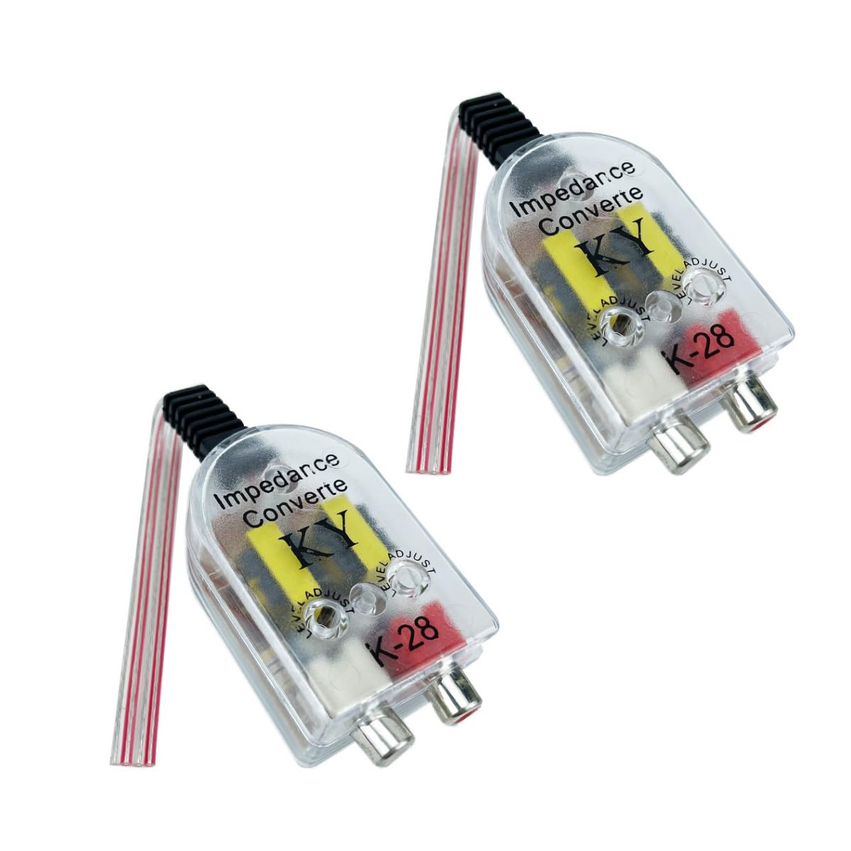 CCeCCe 2 Pack Car Audio High to Low Converter K-28 RCA Line Level Impedance Converters Wire Gauge Output Signal Adapter for Car Stereo Head Unit…