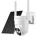 PinFocal 2K Solar Security Camera Wireless Outdoor, 360° View Pan/Tilt Battery Camera for Home Security, Color Night Vision, Spotlight, 2-Way Audio