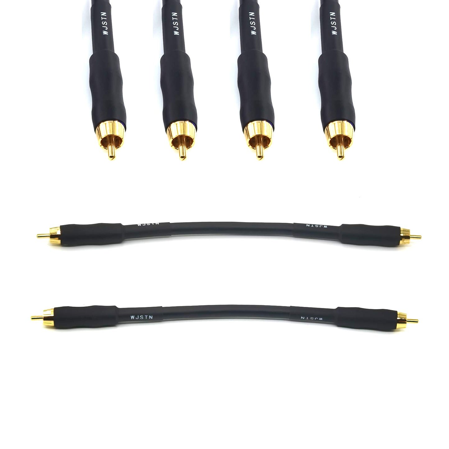 WJSTN RCA to RCA Audio Cable RCA Male to Male Stereo Audio Cable ? for Home Theater, HDTV, Amplifiers, Hi-Fi Systems 2-Pack (6 inches)