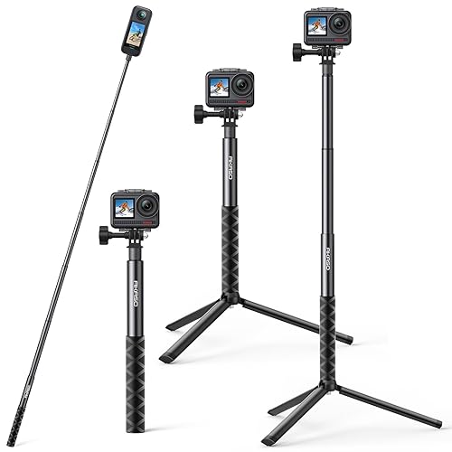 AKASO 47" Extendable Selfie Stick and a Tripod Stand Action Camera Accessories for GoPro Hero 13/12/11/10/9/8/7/Max/DJI Osmo Action/AKASO 360
