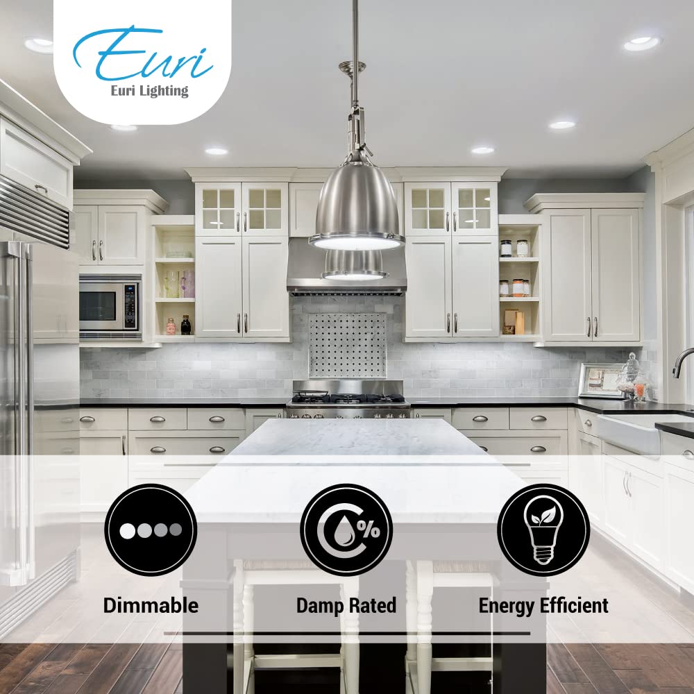 Euri Lighting EP16-7W4000ew Dimmable LED PAR16 E26 Base, 7W (50W Equal), Soft White (3000K), 500lm, 80CRI, 40° Beam Angle, Damp Rated UL, Energy Star