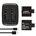 AKASO V50 Elite 2 x 1050mAh Rechargeable Action Camera Battery with USB Dual Charger