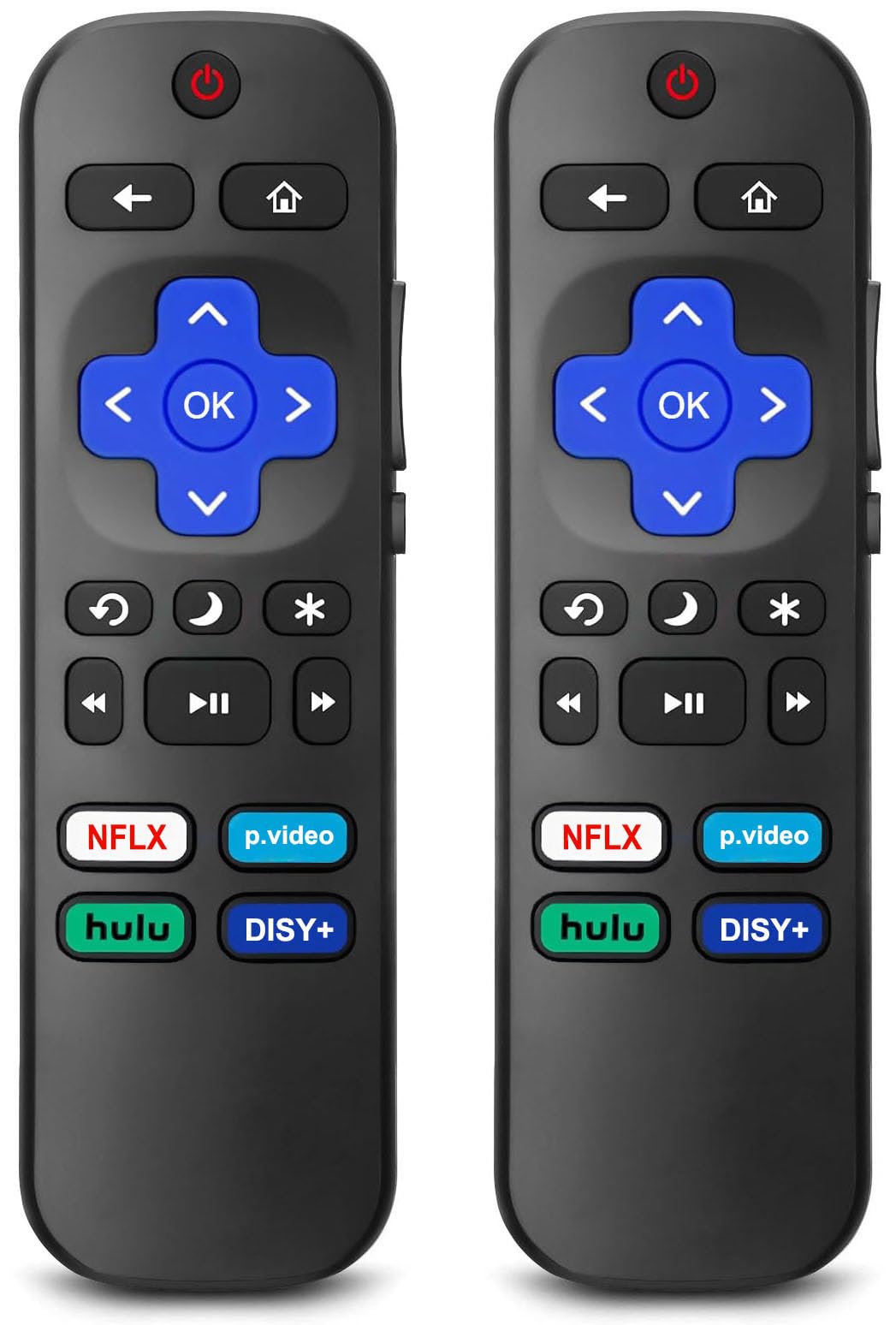 2PCS Upgrade Replacement Remote Control for All Roku TV, for TCL TV/Hisense/Onn/Sharp/Element/Philips/Insignia/Jvc/RCA Roku Smart TVs (Not for Roku