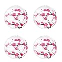 LYART 4Pcs Chinese Japanese Cherry Design Paper Lantern Lamp Shade for Restaurant Church Wedding Gift Party Favors DIY Decoration Oriental Style Light