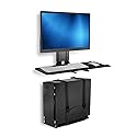 Mount-It! Monitor and Keyboard Wall Mount with CPU Holder, Height Adjustable Standing VESA Keyboard Tray, 25 Inch Wide Platform with Mouse Pad