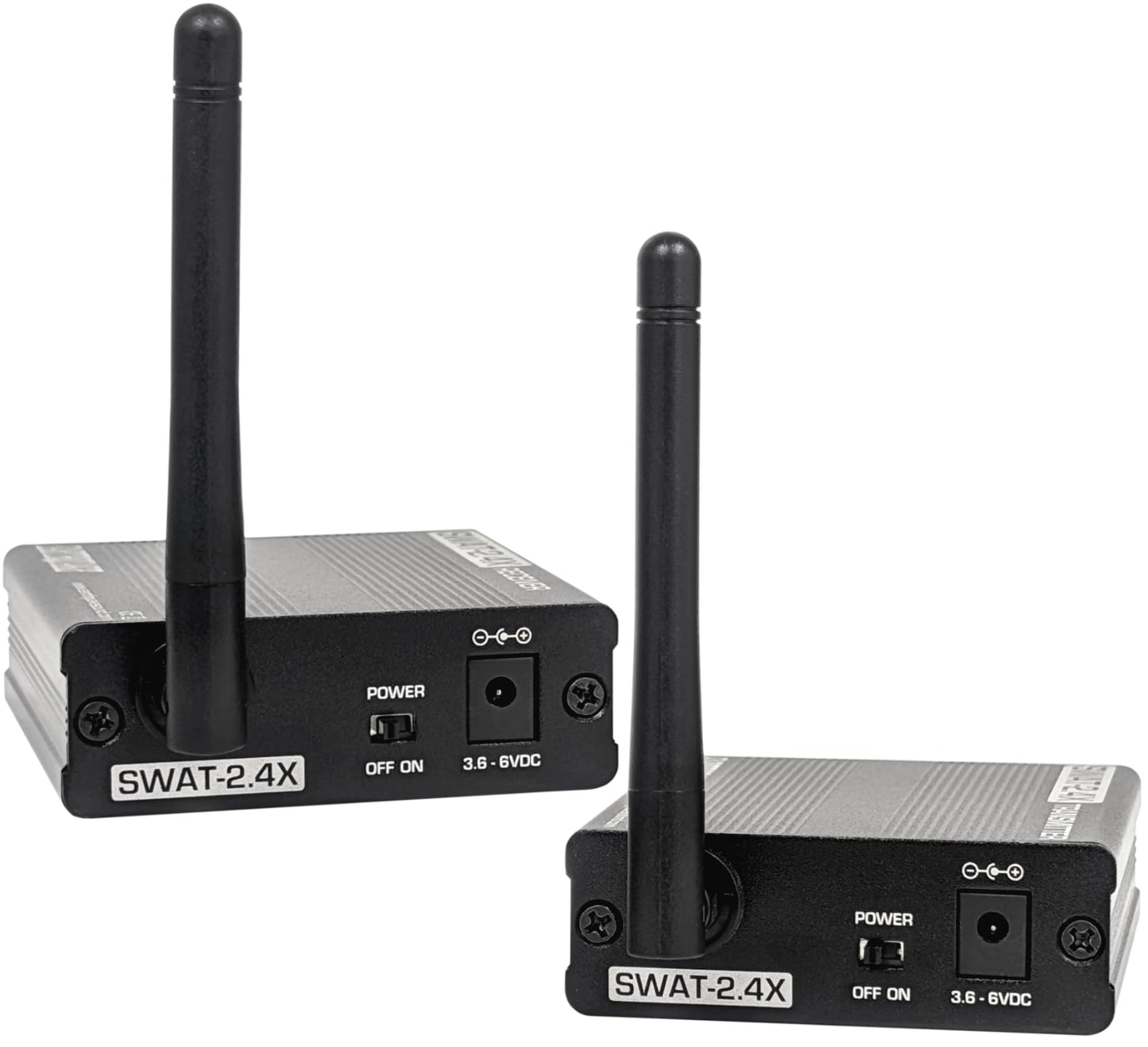 Earthquake SWAT-2.4X Stereo Wireless Audio Transceiver Set, Long Range, Low Latency, 64kHz/16-bit, 2.4GHz Wireless Adapter Kit for Subwoofers/Powered