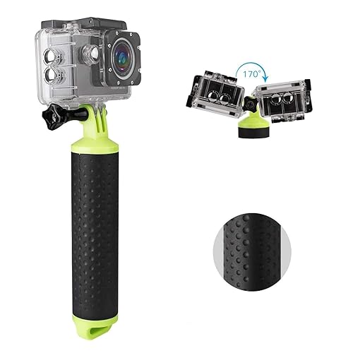WOLFANG Action Camera Floating Hand Grip Camera Handle Waterproof Monopod Hand Grip Float Stick Selfie Floating for Action Camera Sports Camera