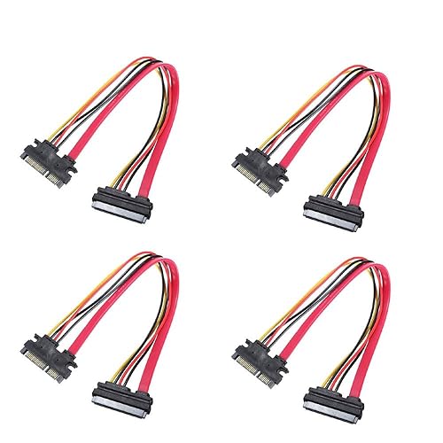 Comidox 30CM M/F 22P 7+15Pin Male to Female SATA Serial ATA Data Power Combo Extension Cable 4Pcs