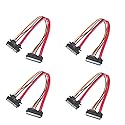 Comidox 30CM M/F 22P 7+15Pin Male to Female SATA Serial ATA Data Power Combo Extension Cable 4Pcs