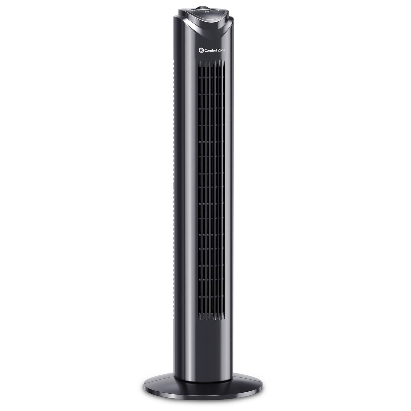 Comfort Zone 32-Inch Oscillating Tower Fan - Ultra-Slim Bladeless Design with 3 Speeds, 90° Wide Oscillation & Built-in Carry Handle - Quiet Portable