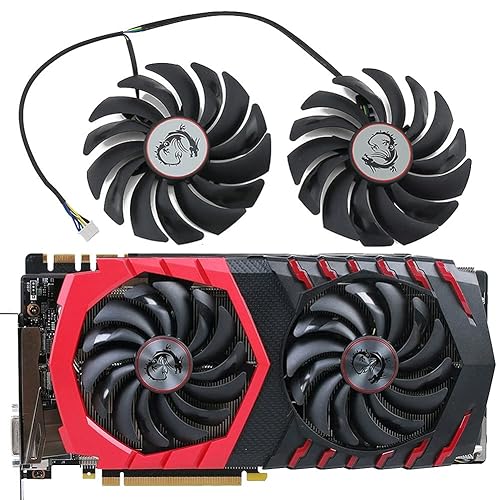 CCBBAA 2PCS PLD10010S12HH DC12V 0.40A 4PIN for MSI RX470 480 570 580 GTX1080Ti 1080 1070 1060 Gaming Graphics Card Cooler Fan