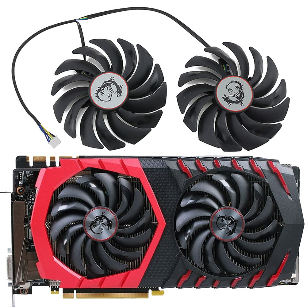 CCBBAA 2PCS PLD10010S12HH DC12V 0.40A 4PIN for MSI RX470 480 570 580 GTX1080Ti 1080 1070 1060 Gaming Graphics Card Cooler Fan