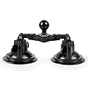 FPN Dual Suction Cup Mount Base with 1-Inch Ball, Compatible with RAM Mounts B Size Double Socket Arms & 25mm Ball Systems