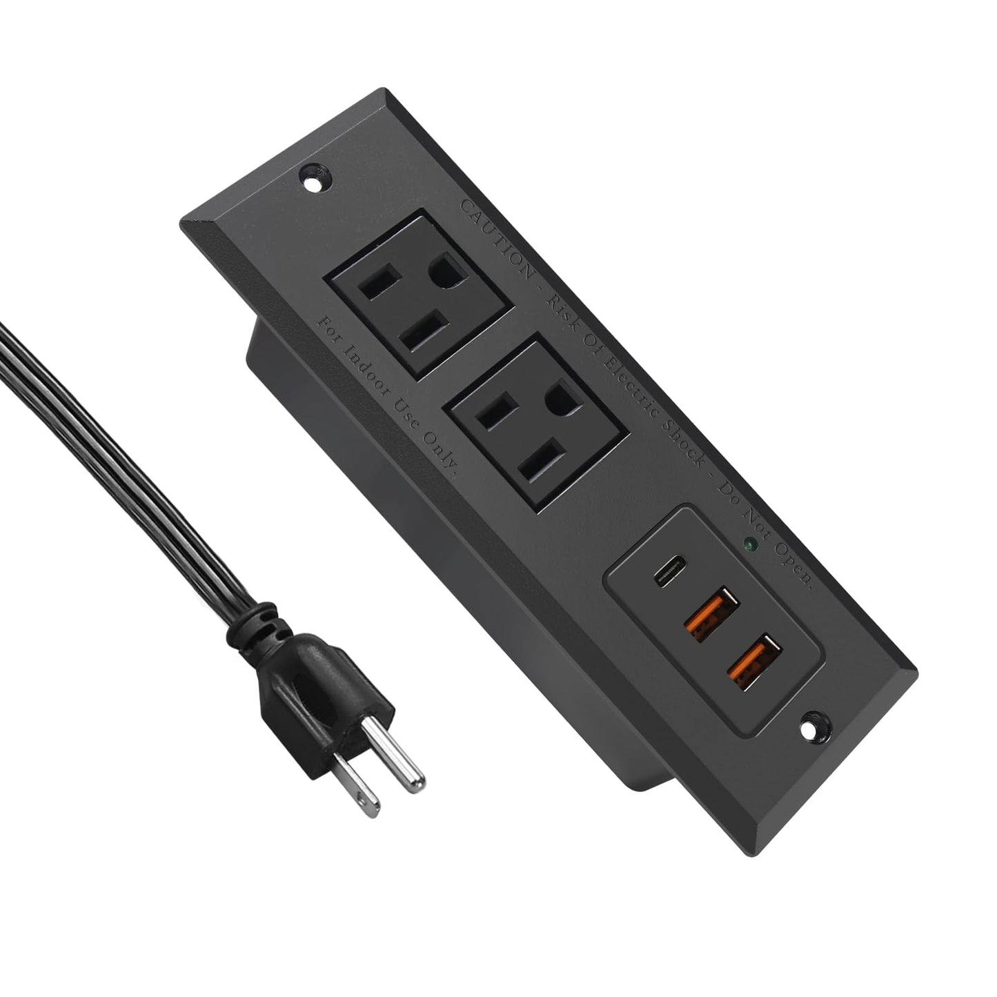 20W Recessed Power Strip USB C Fast Charge Desk Power Outlet Type C Flush Mounted Extension Power Plug for Conference Countertop Desktop Drawer Sofa
