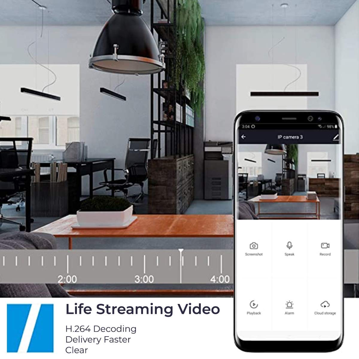 Wi-Fi Wireless Smart IP Camera with Dedicated Mobile App, Full HD 1080P, Indoor IP Camera with Night Vision, Two Way Audio Video, SD Card and Cloud