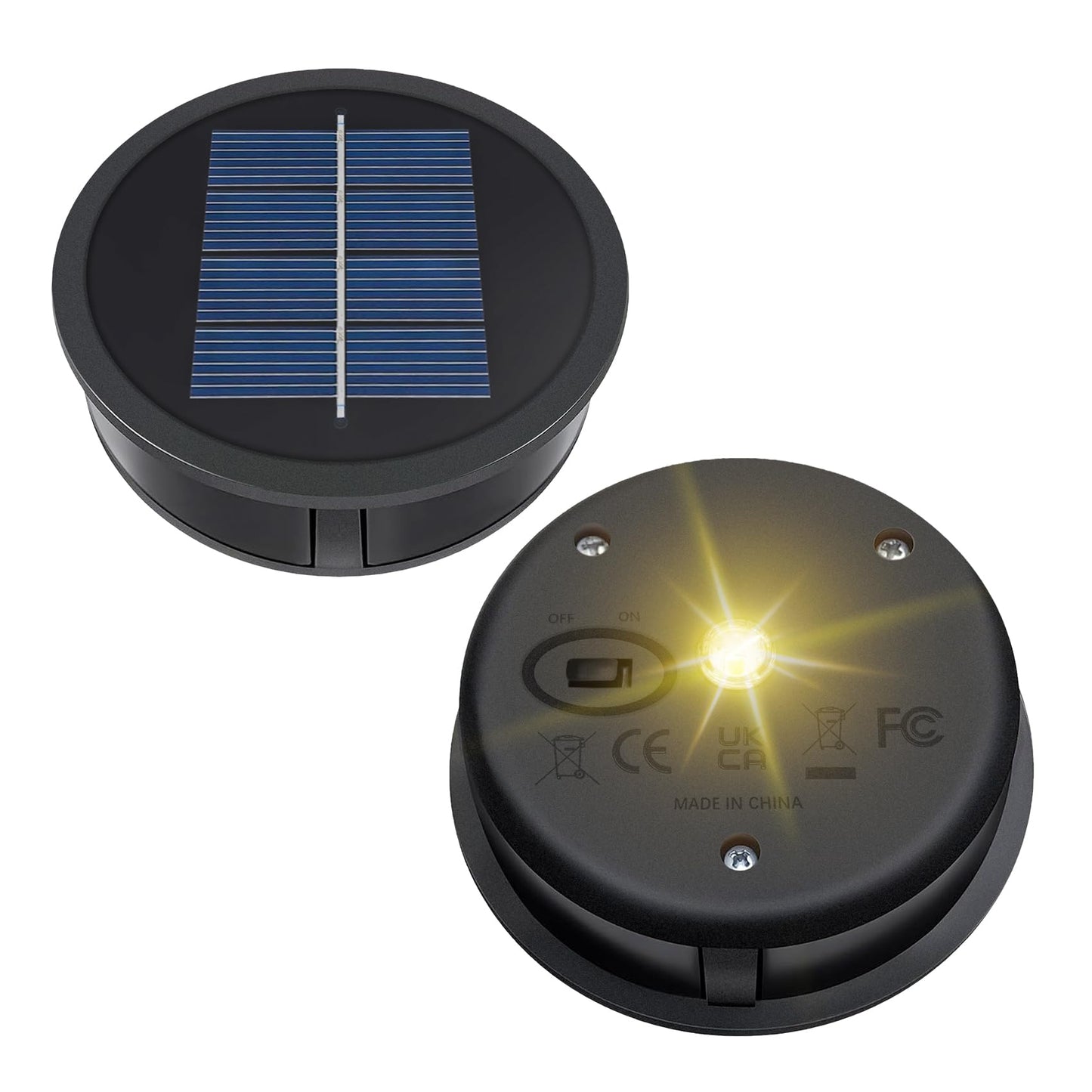AA 600mAh Solar Lights Replacement Top Parts, Solar Panel for Outdoor Garden Lanterns or DIY Solar Lantern Warm White LED (1Pack)