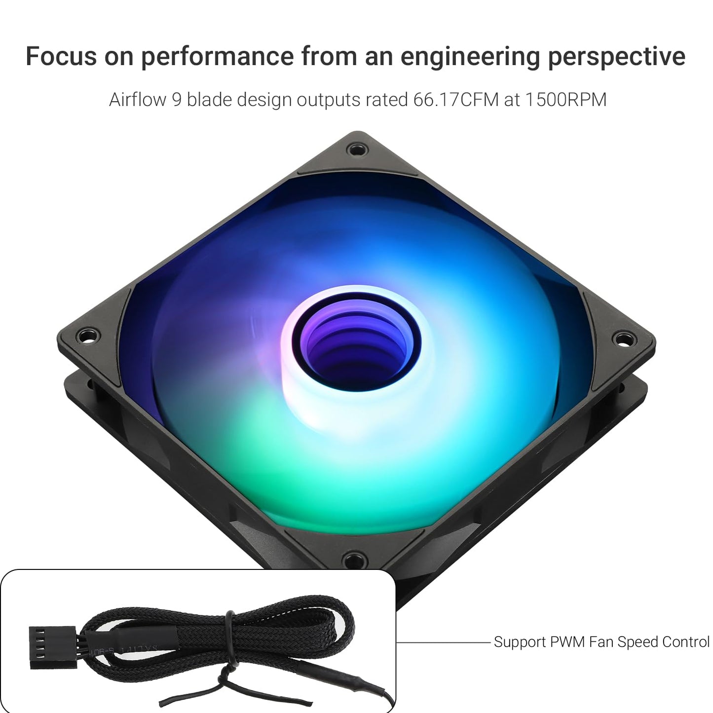 Thermalright TL-C12B-S V3 CPU Fan 120mm Case Cooler Fan ARGB, 4pin PWM Connector Silent Computer Fan with S-FDB Bearing,Desktop Cooling Fan has ARGB