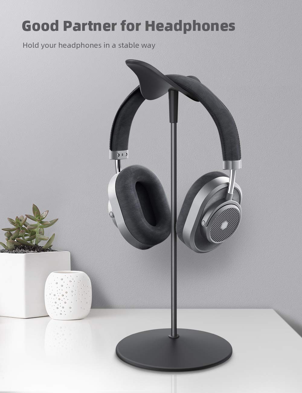 Lamicall Headphone Stand, Desktop Headset Holder - Desk Earphone Stand, for All Headsets Such as Airpods Max, HyperX Gaming Headphones, Beats, Senn