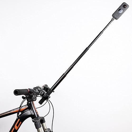 Third Person Perspective Handlebar Mount +114CM Invisible Selfie Stick for Bike Motorcycle Ride Tracking Shooting for Insta360 ONE X5,X4,X3,X2,X,RS,R