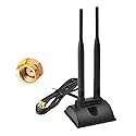 Eightwood WiFi Antenna with RP-SMA Male Connector, 2.4GHz 5GHz Dual Band Antenna Magnetic Base for PC Desktop Computer PCIe Bluetooth Card WiFi Router