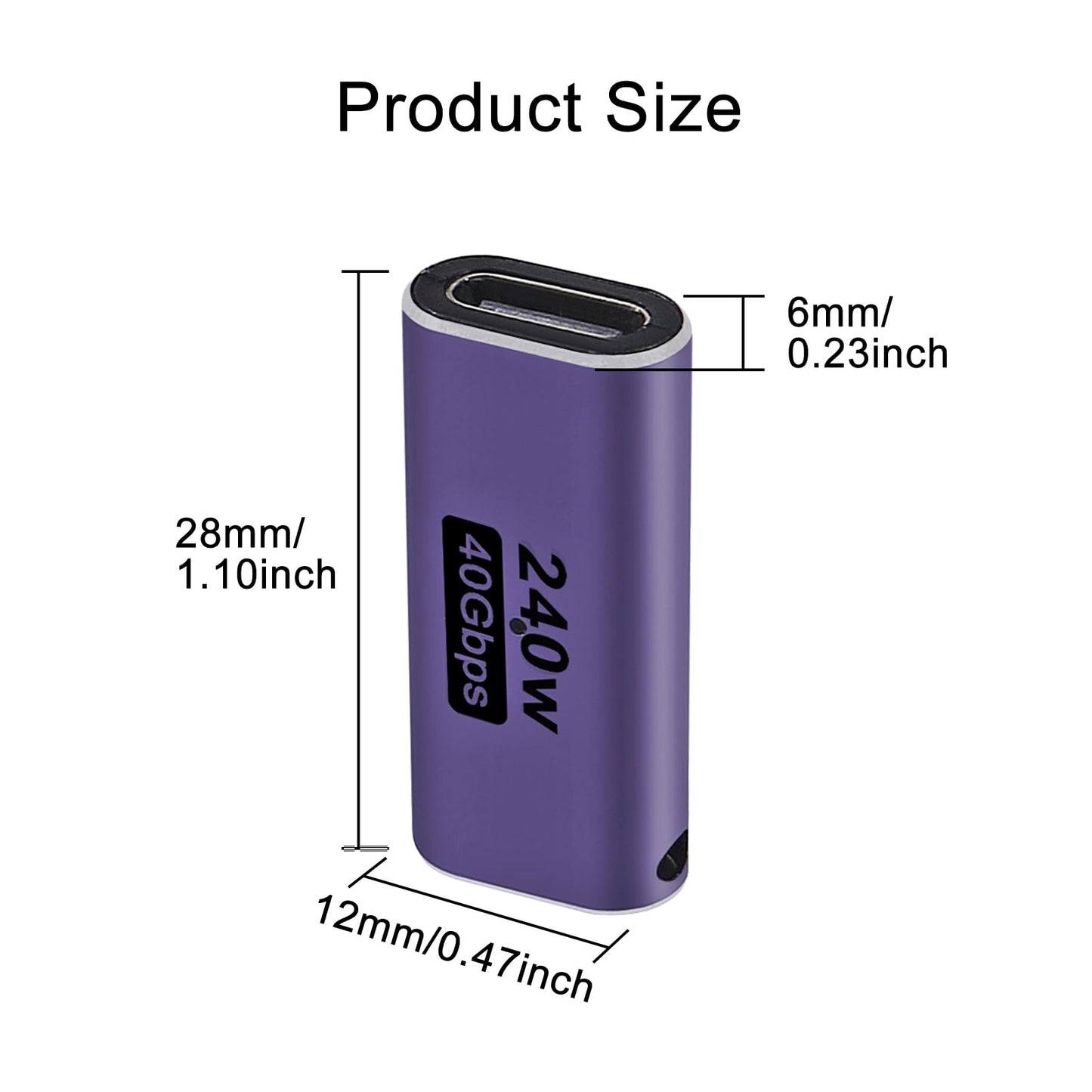 ALAMSCN 4PCS 240W USB Type C Female to Female Adapter Extender 40Gbps 8K Video Compatible for Tablet Phones Laptop Type C Devices