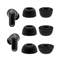 Klowcok Replacement Foam Ear Tips for TOZO NC20 / NC20 Pro Earbuds, Memory Foam Tips Compatible with TOZO NC3 Earbuds, 3 Pairs (S/M/L) Black