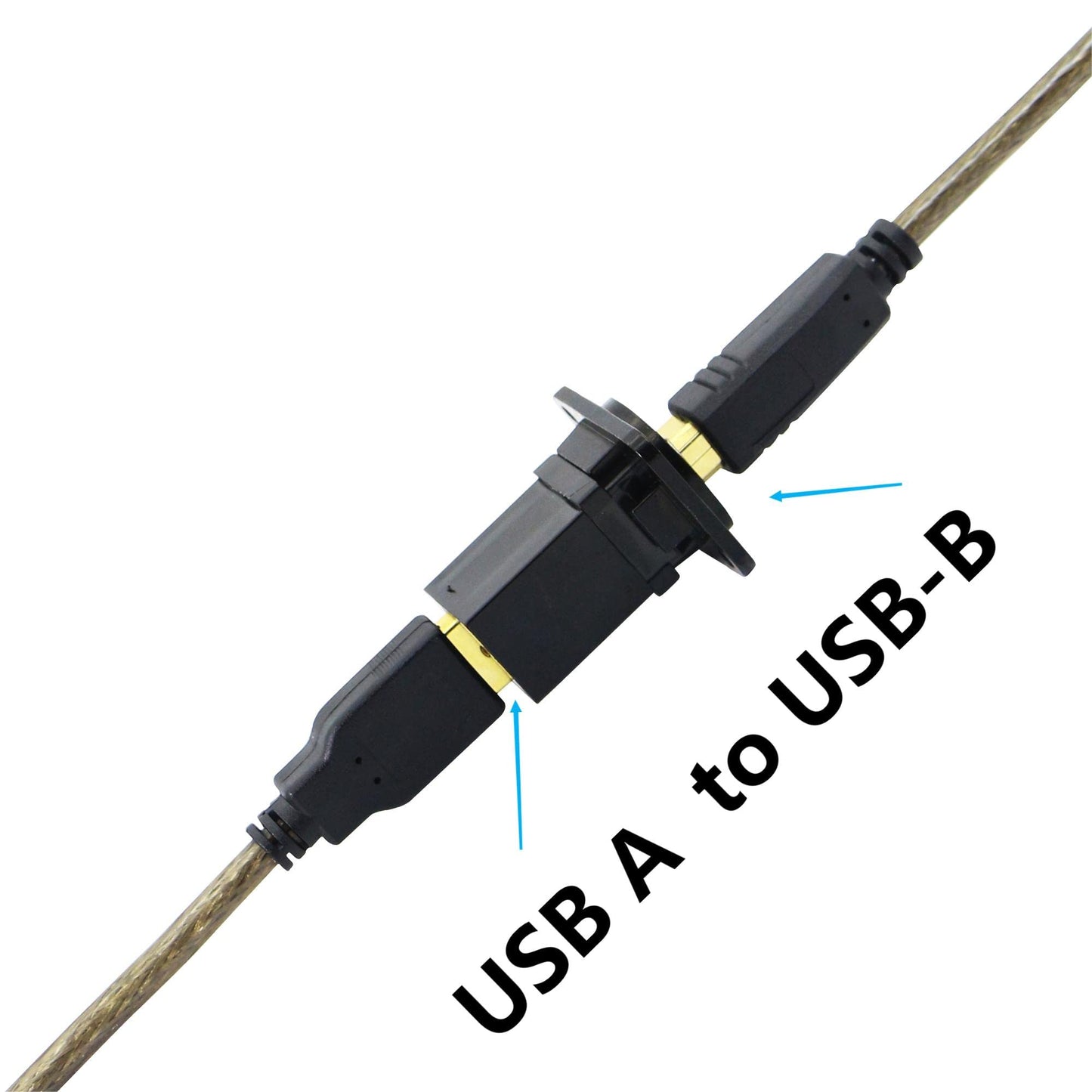 SHANFEILU USB 2.0 D Panel Mount Connector USB B to USB A Adapter Solderless Socket Female to Female Converter Data Transfer for Audio Video…