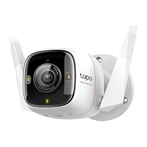 Tapo ColorPro Wi-Fi Outdoor Camera | Plug-in | Daylight Clarity at Night | 2K QHD | Person/Pet/Vehicle Detection | Local/Cloud Storage | 127° FOV |