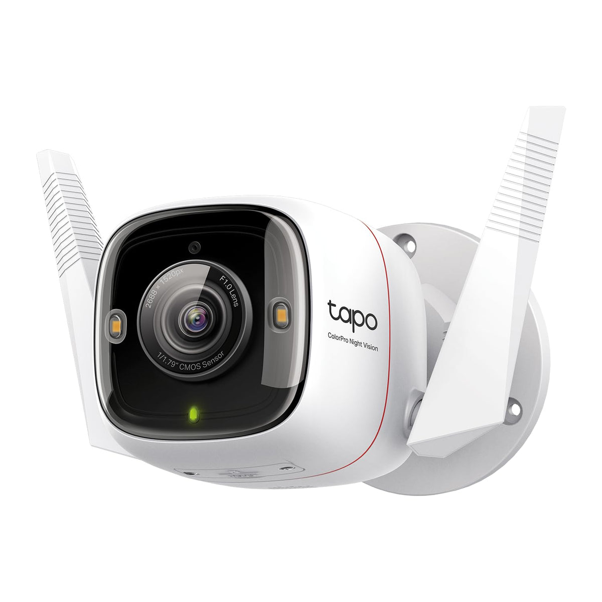 Tapo ColorPro Wi-Fi Outdoor Camera | Plug-in | Daylight Clarity at Night | 2K QHD | Person/Pet/Vehicle Detection | Local/Cloud Storage | 127° FOV |