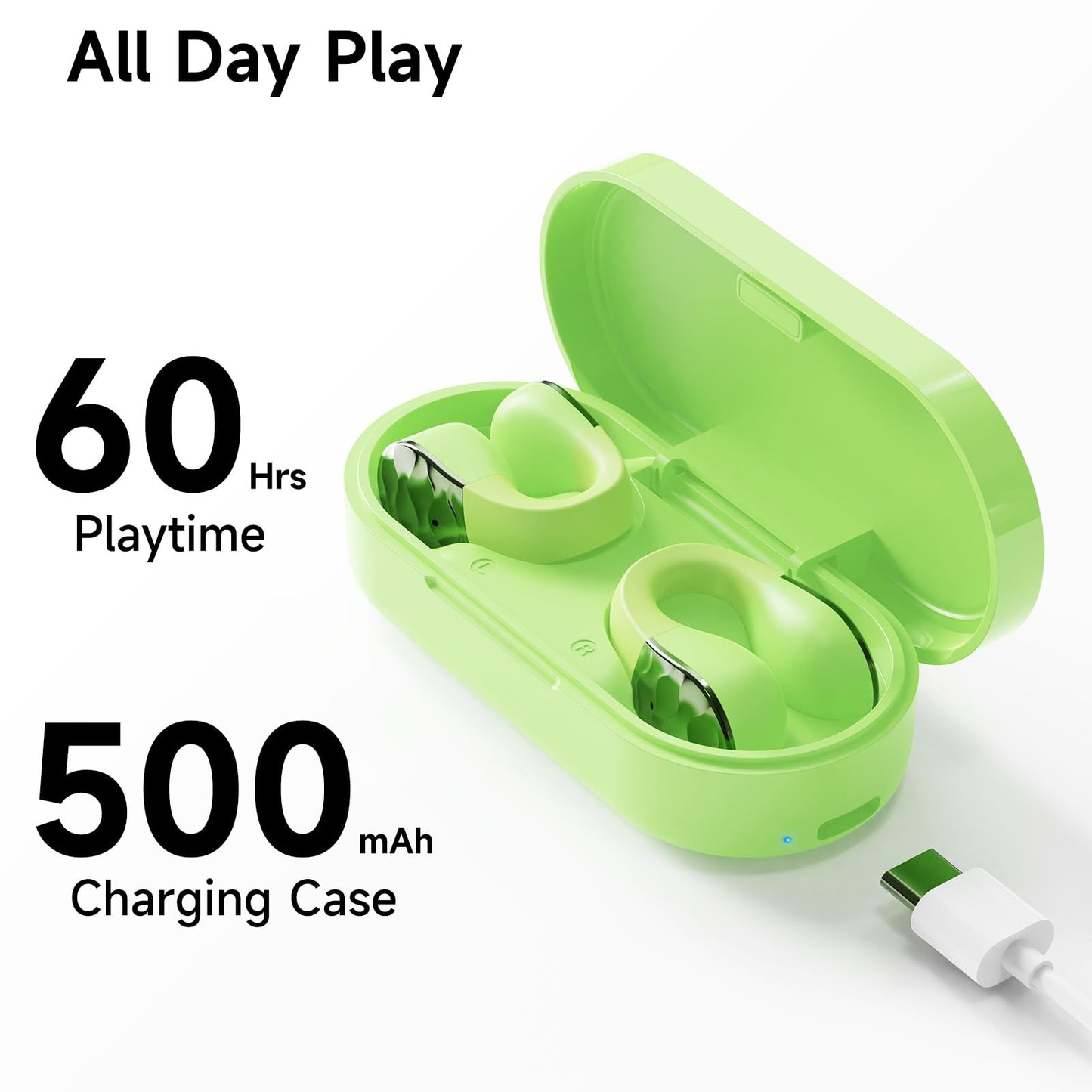 aigo Open Ear Earbuds, Wireless Bluetooth Earphone, Clip on Headphones, Over The Ear Earbuds for Fitness Running Gym Workouts, Built-in Mic, Wireless…