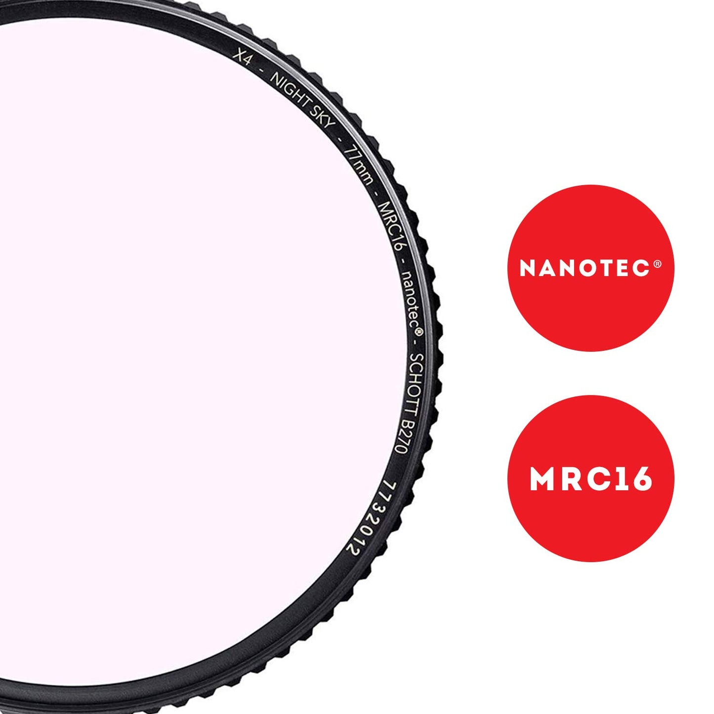 77mm Night Sky Light Pollution Reduction Filter for Camera Lenses with MRC16, Nanotec Coatings, Ultra-Slim, Traction Frame, Weather-Sealed