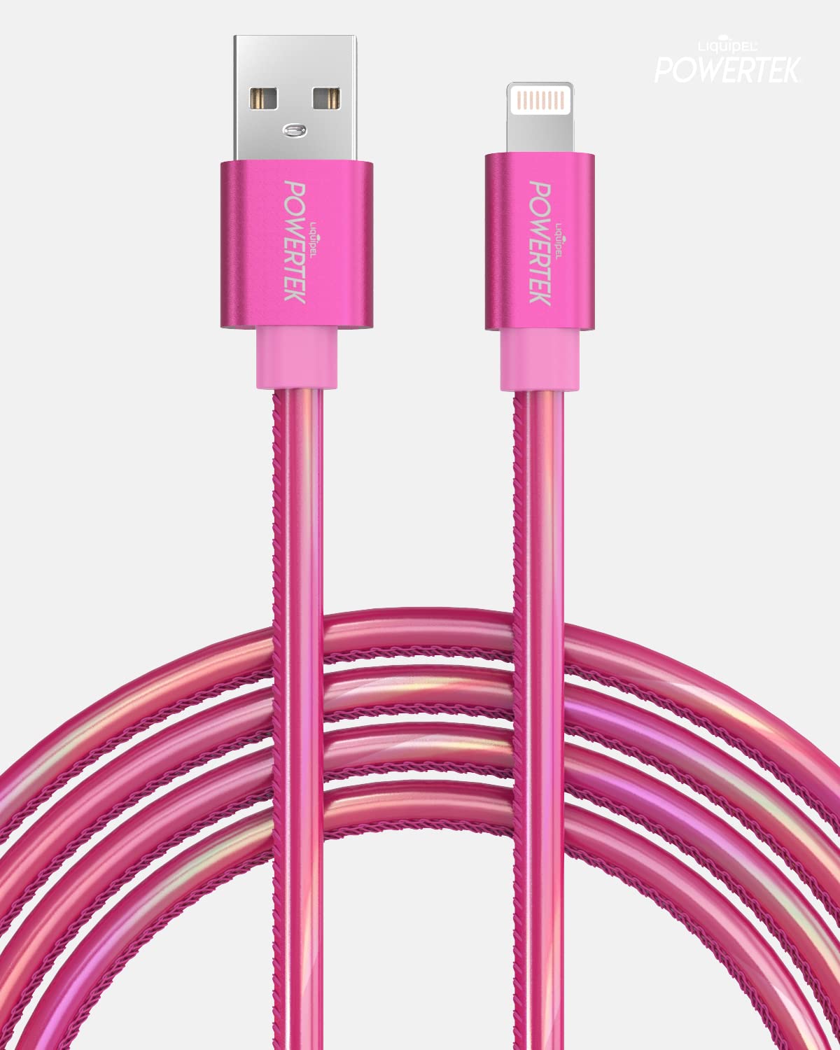 LIQUIPEL Powertek iPhone Charger Cable, 6 ft Fast Charging Lightning to USB Cord Adapter, Compatible for iPad, MFI Certified, Metallic Shine (Hot…