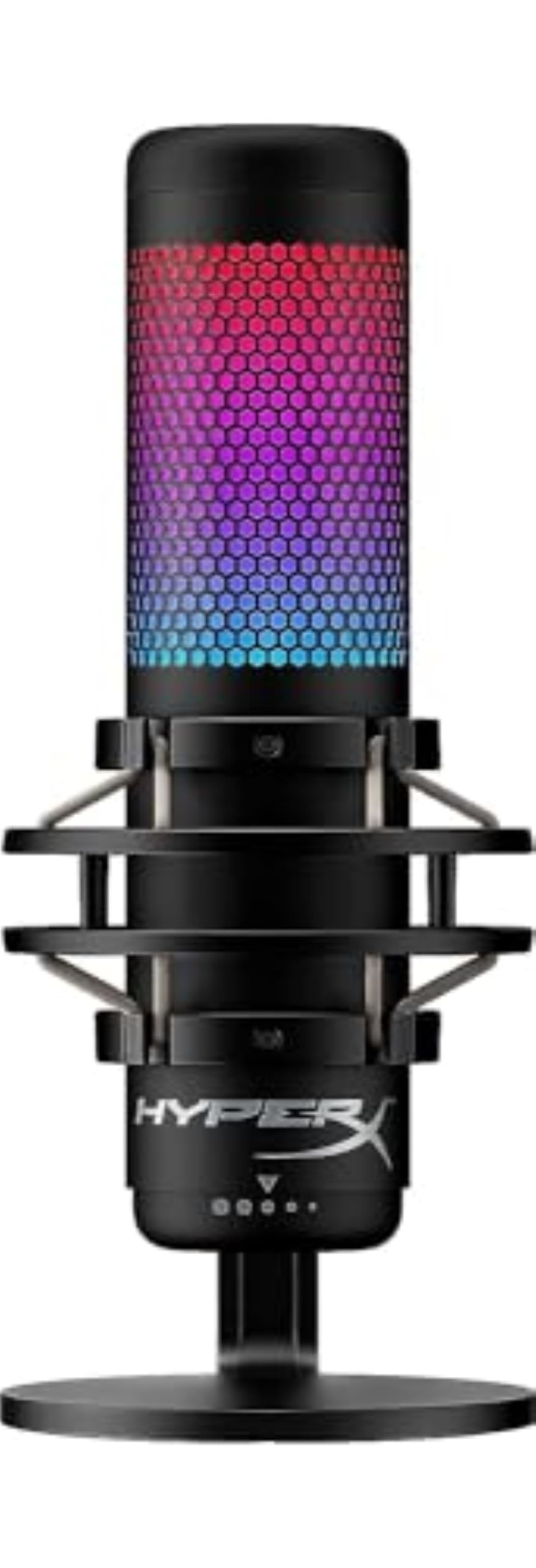 HyperX QuadCast S - RGB USB Condenser Microphone for PC, PS4, PS5 and Mac, Anti-Vibration Shock Mount, 4 Polar Patterns, Pop Filter, Gain Control