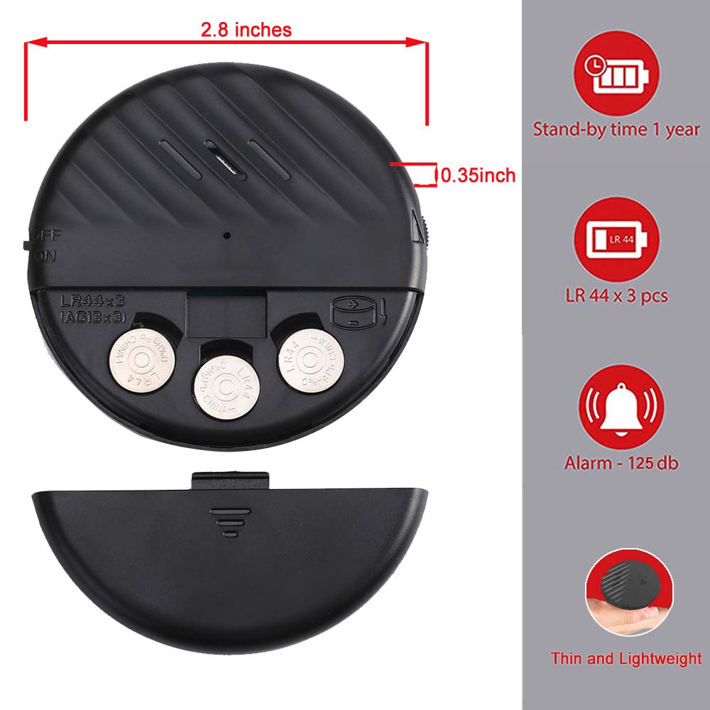 EverNary Window Vibration Alarm,3Pack 125dB Loud Ultra-Slim Anti-Theft Alarm for Door and Window Glass Break Sensor Alert with Adjustable Sensitivity