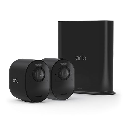 Arlo Ultra Outdoor Security Camera 4K HDR (3rd Gen, 2025 Release) + SmartHub, Battery Power, Emergency Response, AI Event Captions, 1-Month Trial