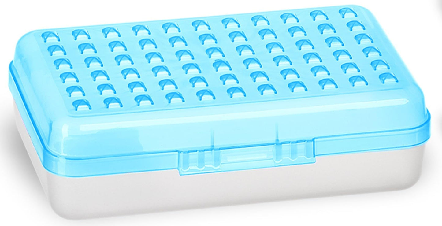 Enday Pencil Box Blue, Plastic Small Dots Pencil Case, School Storage Utility Supplies Box Organizer with Snap Closure for Kids and Adults Also