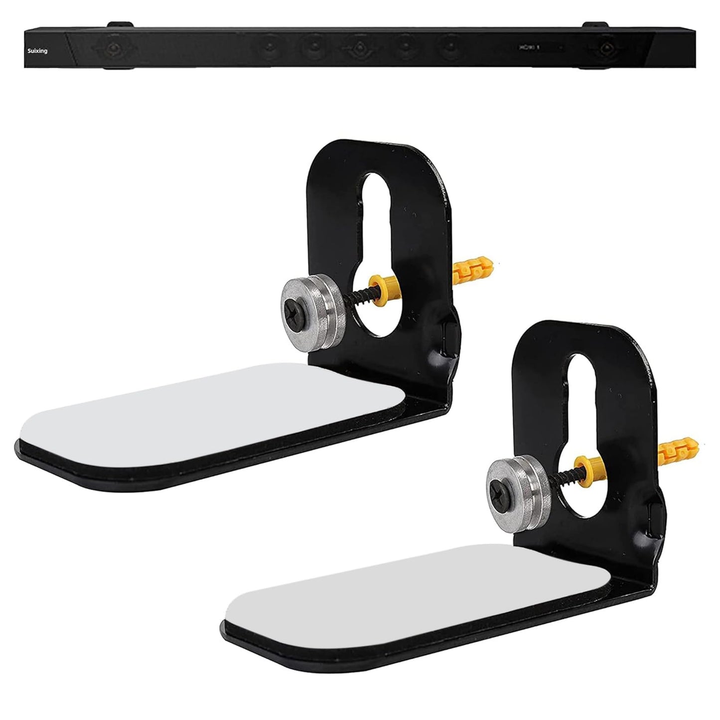 Suixing Sound Bar Mounts Universal Wall Mount Kit Mounting Bracket Compatible Most of Soundbars Wall Mount Brackets with Hardware Kit
